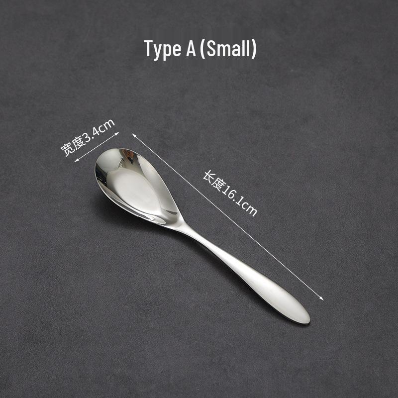 Stainless Steel Long-Handle Thickened Flat Spoon for Home, Hotel, or Restaurant