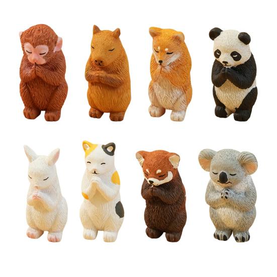 Clasp Hands Animal Statue Simulation Panda Rabbit Capybara Koala Dog Cat Monkey Ornament Resin Sculpture Decoration Ornament