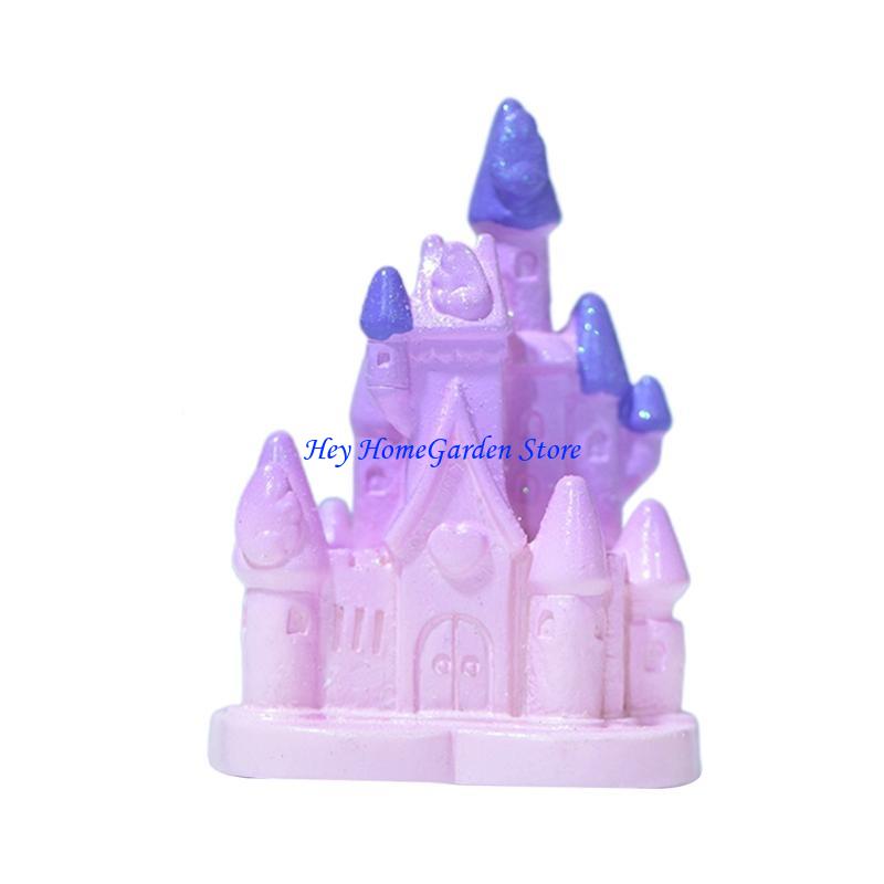 652F Romantic Miniature Castle Micro Landscape Decoration Figurines DIY Cake Fairy Garden Resin Xmas Birthday Ornament