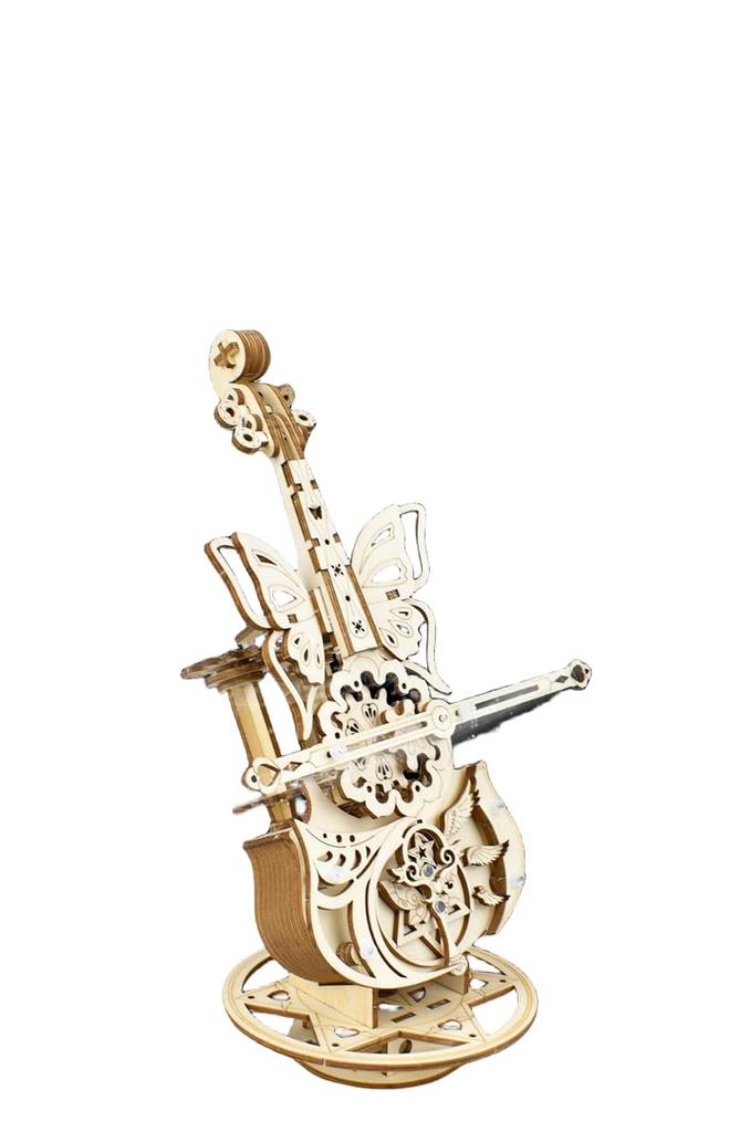 AIJUYE 3D Music Box Movable Cello Craft Kit for Educational Toy for Upper Elementary School Gift for Boys and Girls Puzzle, Wooden, Design, Adults,