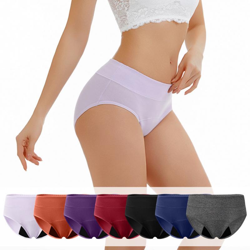 Mid-Waist Plus Size Breathable Period Panties with Absorbent Crotch