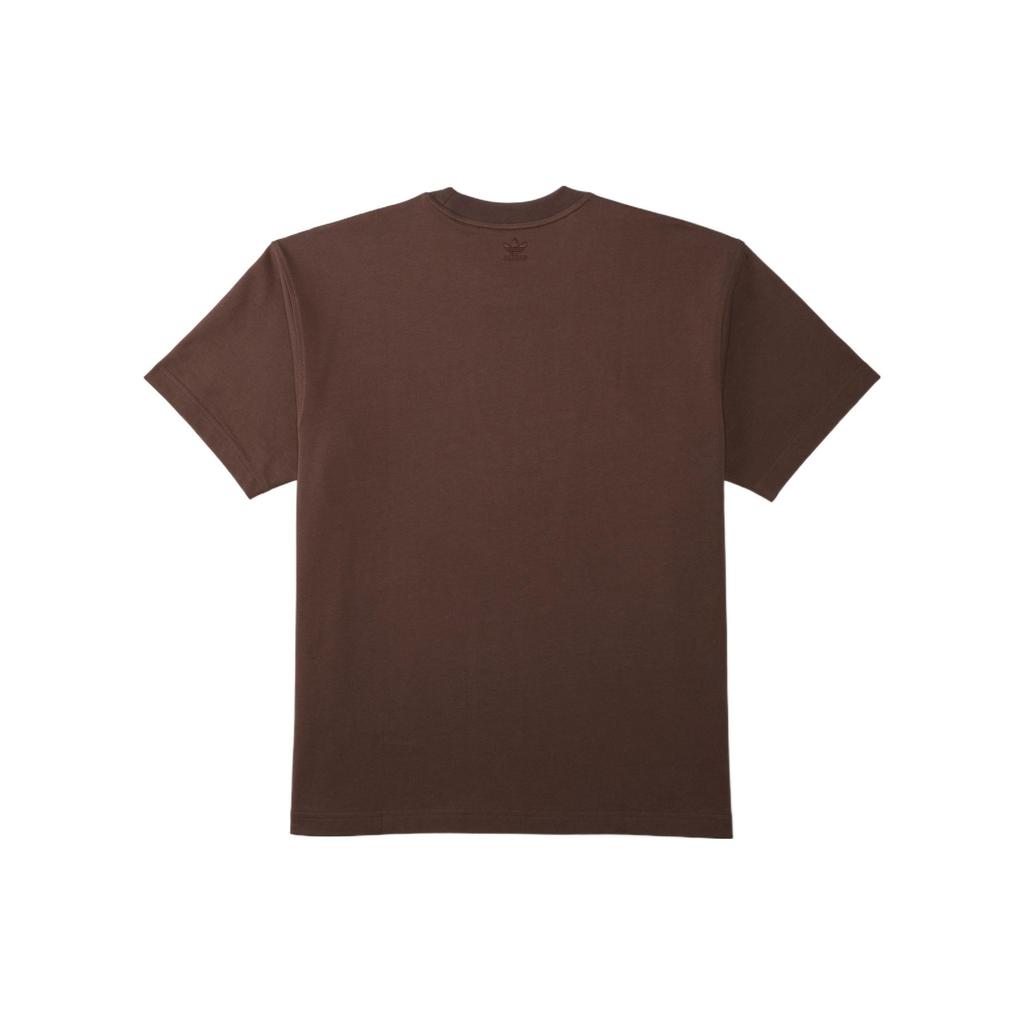 Adidas Originals Clover X Pharrell Williams Solid Color Crew Neck Sports Short Sleeve Tee Unisex Tops Brown HI2956