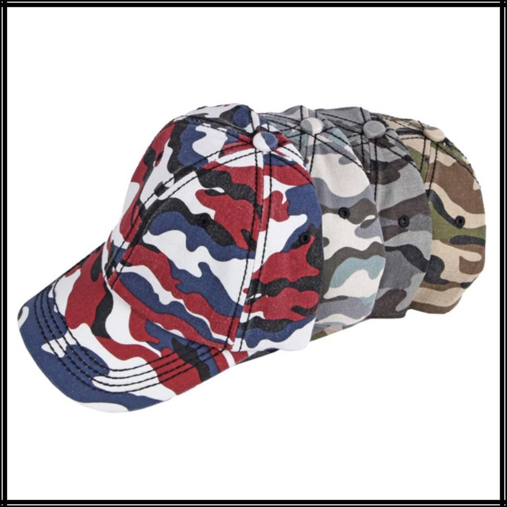 Camouflage Cap Hat for Outdoor Mountain CA872 [White Fang] Activities, Climbing, Walking, Fishing, Golf, Women, Men, (Red)