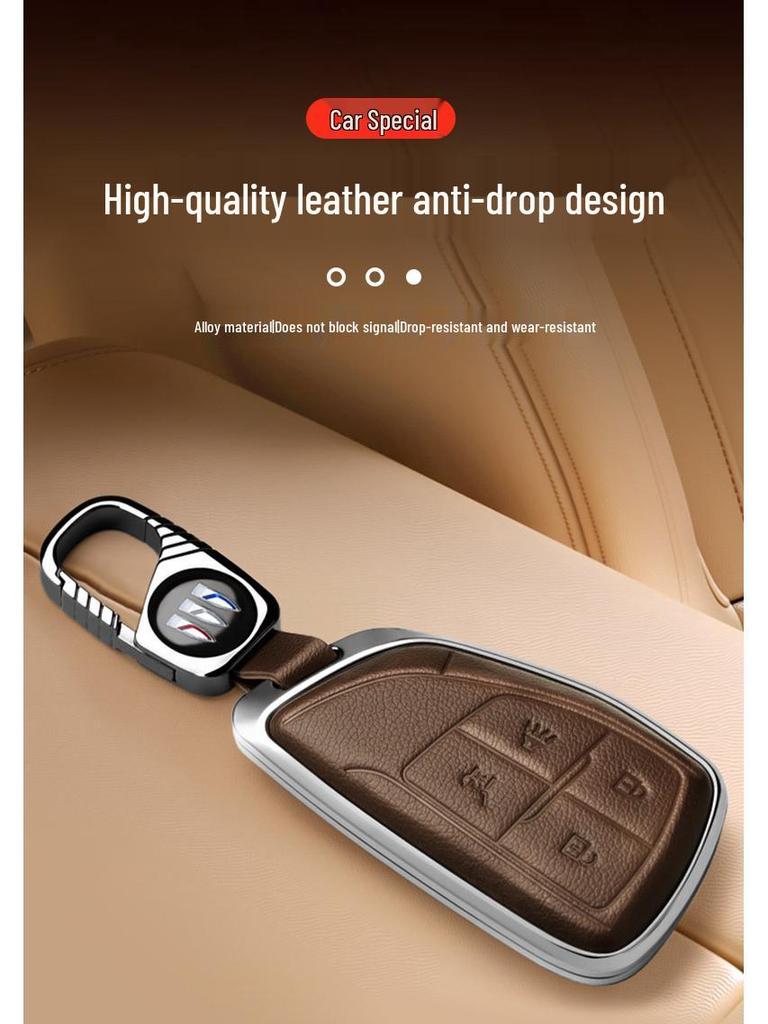 Compatible Key Case for Buick Encore, Envision, Regal, Envision GX/Flag Models, Shell Buckle Design.