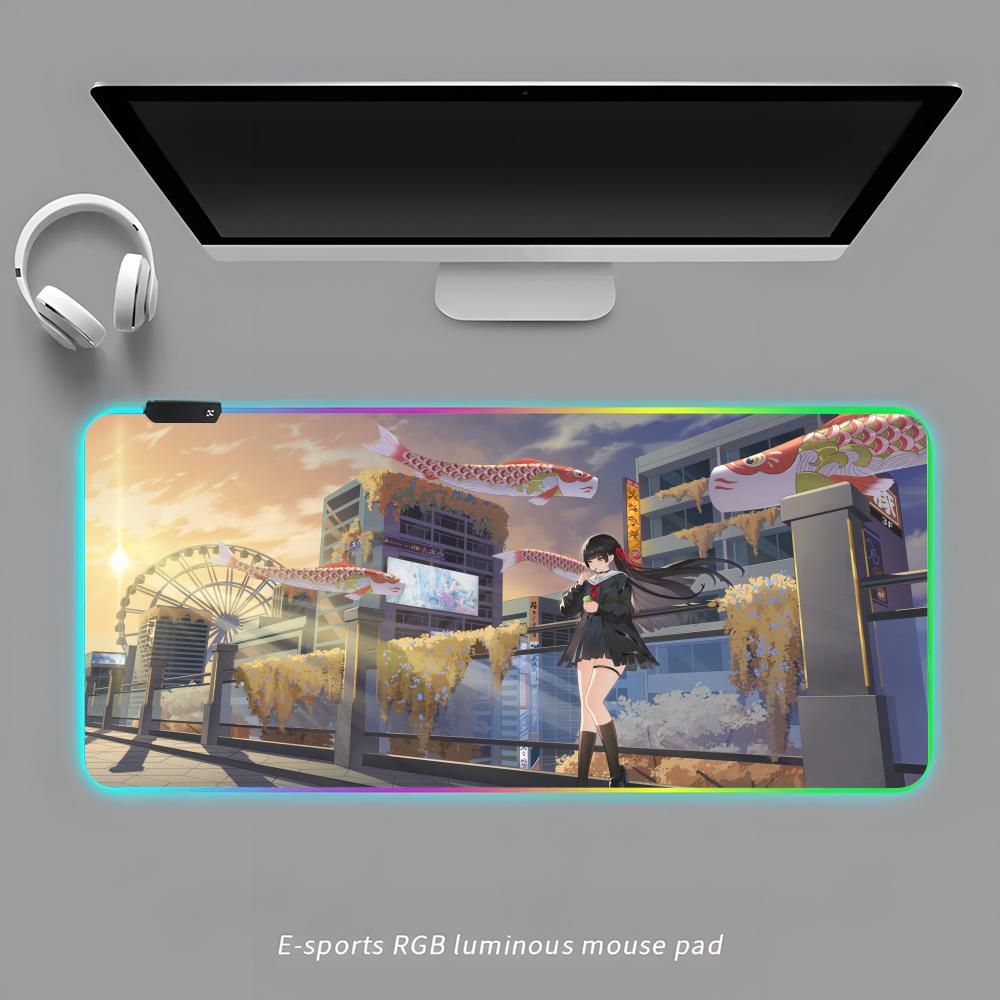 Chisa Mouse Pad RGB Gaming Mouse Pad Desk Mat HD Gamer Large LED Light XXL MousePads