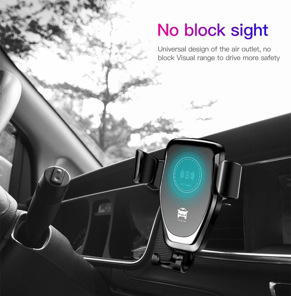 10W Wireless Car Phone Mount Holder for iPhone 15/14/13/13 Pro/12 Pro Max/12 Pro/12/11/10 Series for Samsung Galaxy Series