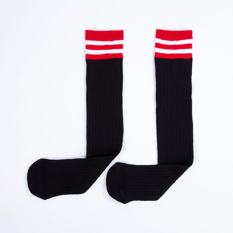 2020 Seasonal Kids' Stripe Knit Cotton Knee-High Socks for Girls