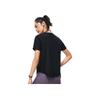 Li Ning Fitness Series Solid Color Ice Feel Comfortable Loose Short Sleeve T-Shirt Women Tops Black ATST216-2