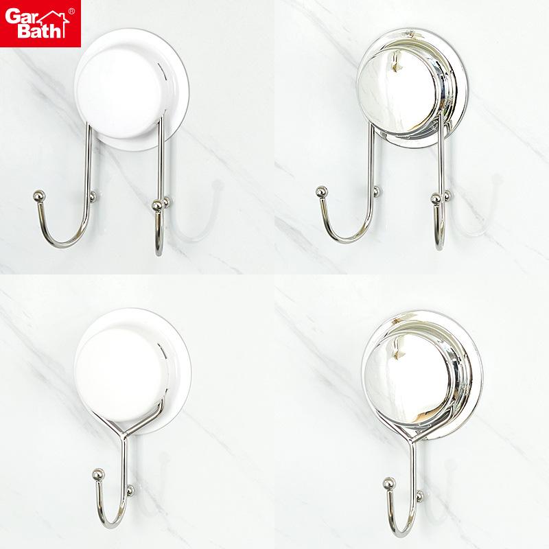 Kitchen Hook Stainless Steel Punch-free Strong Sticky Hook Bathroom Traceless Hanger Coat Hook Creative Single and Double Hook
