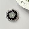 Small Fresh Flower Mirror Mobile Phone Airbag Holder Solid Color Ring Rhinestone Magnetic Creative Design Women'S Gift