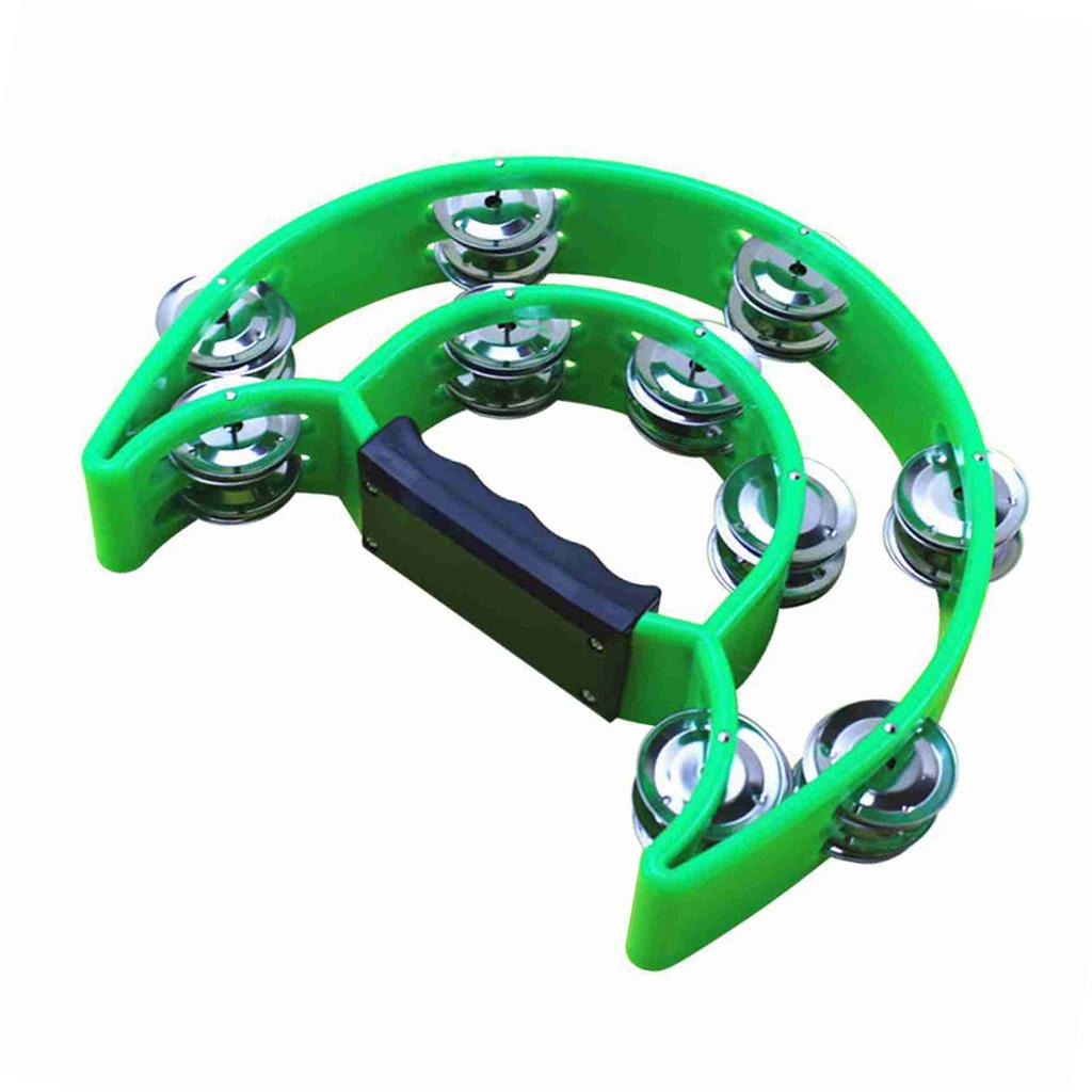 Handheld Tambourine Double Row Handbell Ergonomic Handle Grip Tambourine for KTV Party