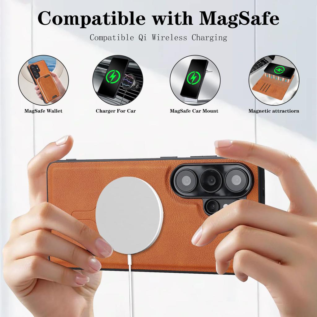 2 In 1 Detachable Card Solt Magnetic Wallet Leather Case For Samsung S26 Ultra S25 Plus S24 S23 Flip Business Wireless Charging