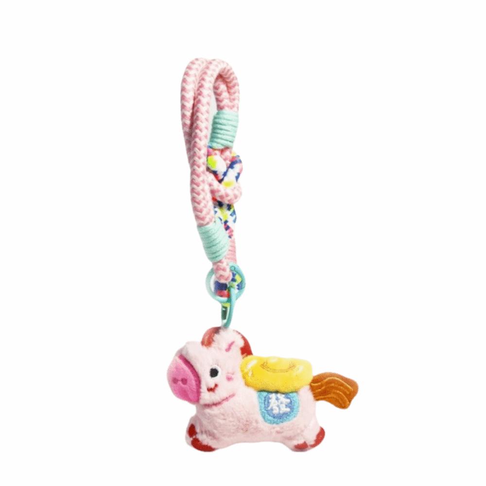 

Cartoon Stuffed Animal Horse Blessing Words Zodiac Pony Figurine Chinese Zodiac Style 1