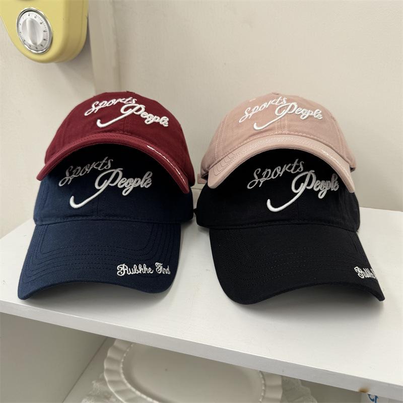 Soft Top Hat Letter Three-dimensional Embroidery Baseball Cap Unisex Versatile Face Small Sunscreen Visor Tide