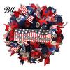 Summer Party Decoration Patriotic Wreath for Front Door Handmade 4th of July Hanger Red White Blue American Wooden Hanging Plaque Wall Porch Memorial