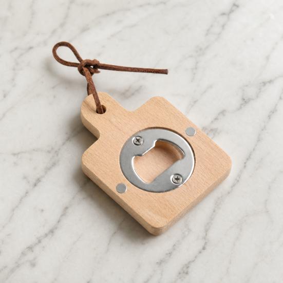 Wooden Magnetic Bottle Opener, Rustic Beer Cap Remover with Strong Magnet, Wall Mount Refrigerator Opener for Home Bar Gift