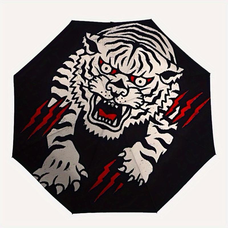 

1pc Tiger Print Automatic Open/close Folding Umbrella, Compact Portable Travel Umbrella, Durable Construction yy250809052