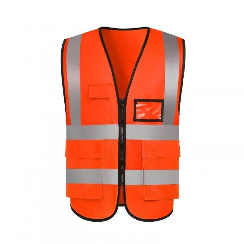 High Visibility Safety Vest Custom Your Logo For Free Protective Workwear With Reflective Strips Outdoor Work Traffic Vests