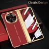 Leather Plated Frame  Hinged Tempered Glass Protective film Case For Honor Magic V5 V 5 Magic V3 All-inclusive Cover