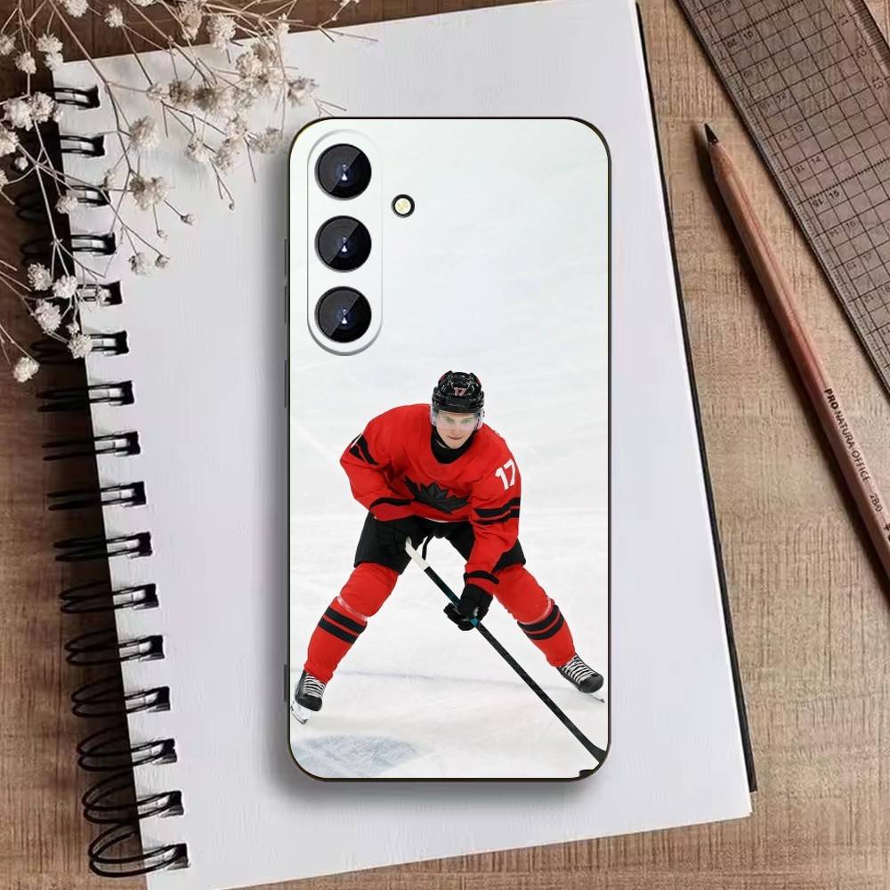 Macklin Celebrini San Jose Sharks Pouzdro na telefon pro Samsung Galaxy A73, A21s, A22, A31, A52, A53, A71, A41 Měkké černé pouzdro