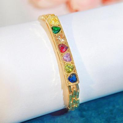 CMM Ινδικό Εθνικό Χρώμα Αγάπη Ζιργκόν Ρετρό Εξωτικό Μποέμικο Στυλ Διακοπών Βραχιόλι Τένις Γυναικεία Πάρτι Κοσμήματα Χεριού