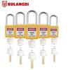 5PCS ABS Plastic Security Padlock Nylon Insulation Steel Shackle Safety Padlock Red Yellow Green Black Blue 4
