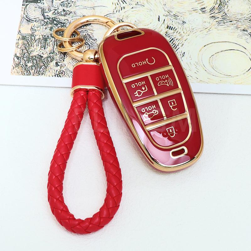 6 7 Buttons Tpu Car Key Cover Auto Shell Fob Case Keychain For Hyundai Santa Fe Tucson Nexo Nx4 Atos Solaris Prime