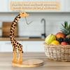Banana Holder Stand Wood Giraffe with Stainless Steel Hook Giraffe Design Bananas Hanger Fruit Keeper for Kitchen Counter Under Cabinet