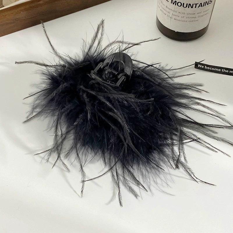 Feather Grab Clip, Female Back Head Hairpin, High-end Clip, Headdress, Advanced Sense 2026 New Mao Mao Hairpin, Shark Clip.