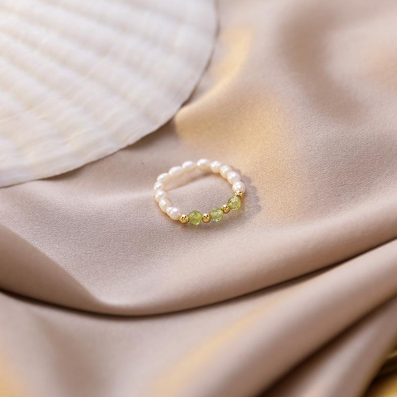 Fashion Handmade Beaded Pearl Ring Women's Handmade Crystal Stacked Wear Fashion Lady Fine Ring Ring Wholesale