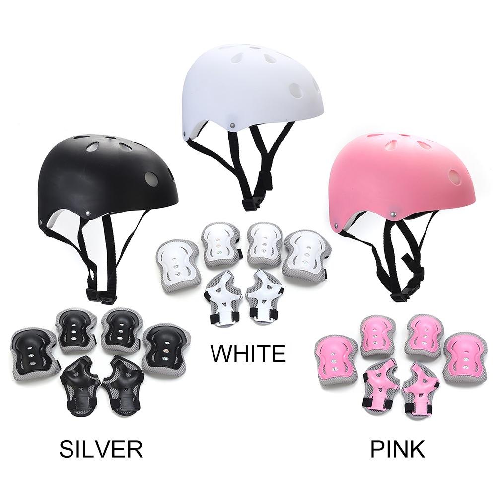 7Pcs/Set Kids Safety Helmet Knee Elbow Pad Set Toddler Helmet with Protective Gear Set for Skateboard Cycling