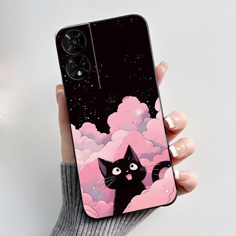 For TCL 50 5G / 50 SE Case Cute Rabbit Soft Black Silicone Back Cover For TCL 50SE Phone Cases TCL50 XE NxtPaper 5G Etui Fundas