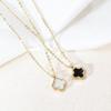 Shrimp skin four-leaf clover necklace, simple five-flower good luck and versatile jewelry for women, Japan and Korea