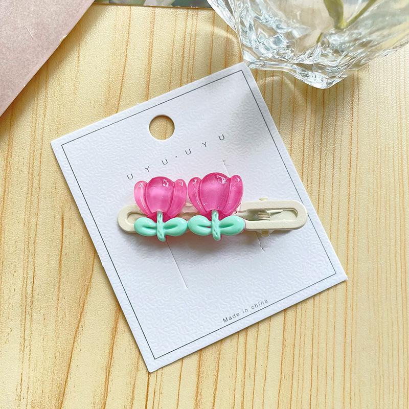 Fresh Flower Sweet Side Duckbill Clip Girl Style Cute Bangs Clip Versatile Girl's Fine Hair Small Clip Wholesale