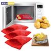 Sac de pommes de terre au micro-ondes réutilisable Express pour cuiseur de pommes de terre au micro-ondes, cuiseur de pommes de terre au four, pommes de terre parfaites, pochette rouge de 4 minutes