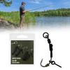 Carp Fishing Rig Wide Gape Hook with Leader and Anti Tangle Sleeve Fishing Ronnie Rig Hook Carp Fishing Leader Hook