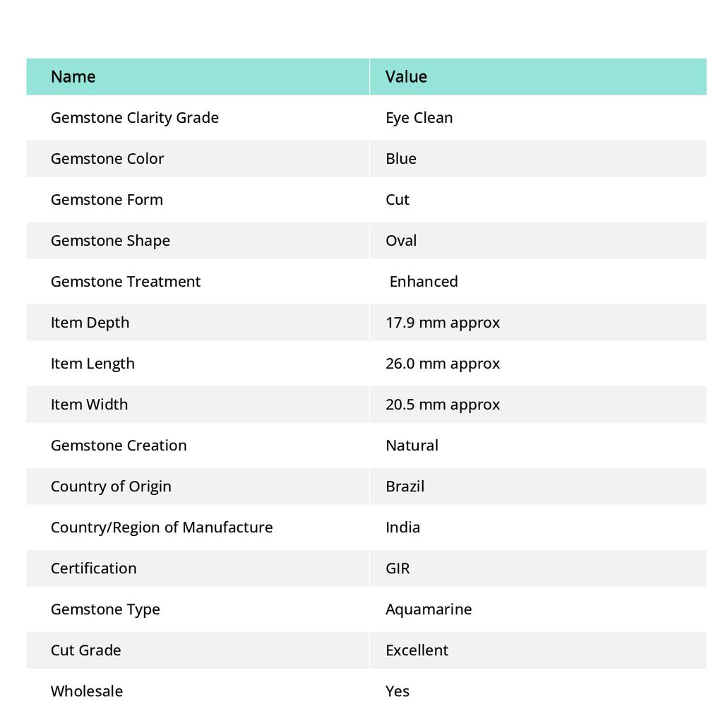 AAA++ Natural Aquamarine 53.90 Ct Oval Enhance Ring Size Certified Gemstone My-671-k