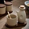 creative ceramic soy sauce pot small oil  seasoning bottle simple vinegar  Japanese retro seasoning bottle set