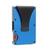 Porta carte di credito sottile con clip per blocco RFID da uomo in fibra di carbonio in metallo