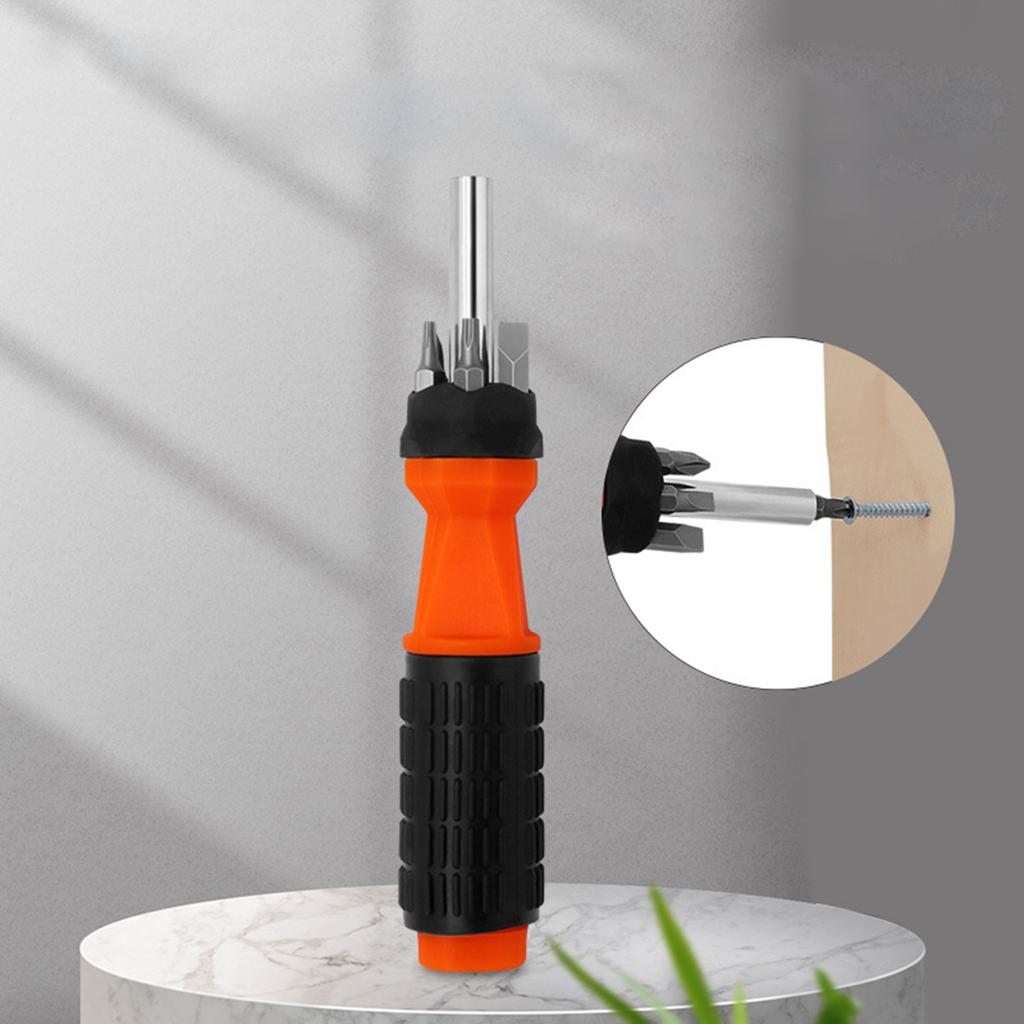 Multi-Bit Stubby Screwdriver Kit Magnentized Fixation Bit Perfect for Furniture Installation Electrical Maintenance 6in1