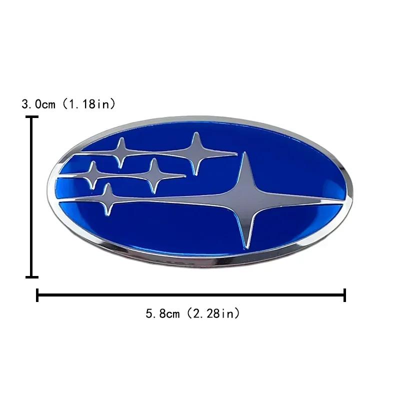 For Subaru FORESTER IMPREZA XV STI WRC WRX BRZ LEGACY OUTBACK 58x29mm Alloy Car Steering Wheel Logo Emblem Sticker Decals X6