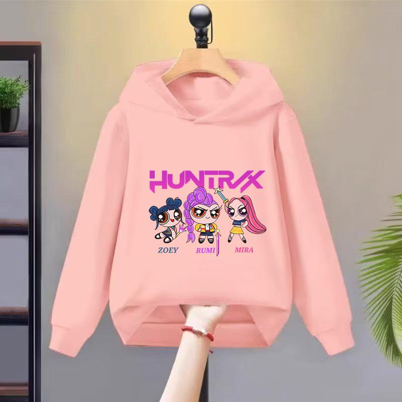2025 New K-kpop Devil Hunter Children's Autumn Hoodie Fashion Versatile Girls' Long Sleeve Sweatshirt Comfortable Soft Top