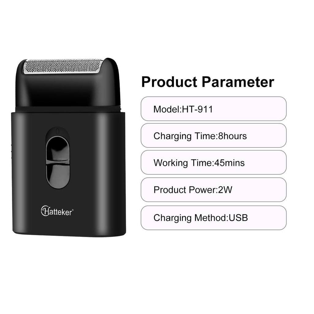 Hatteker Electric Razor for Men Rechargeable Shaver Waterproof Cordless Razor with Nose Hair Trimmer for Travelling Mini