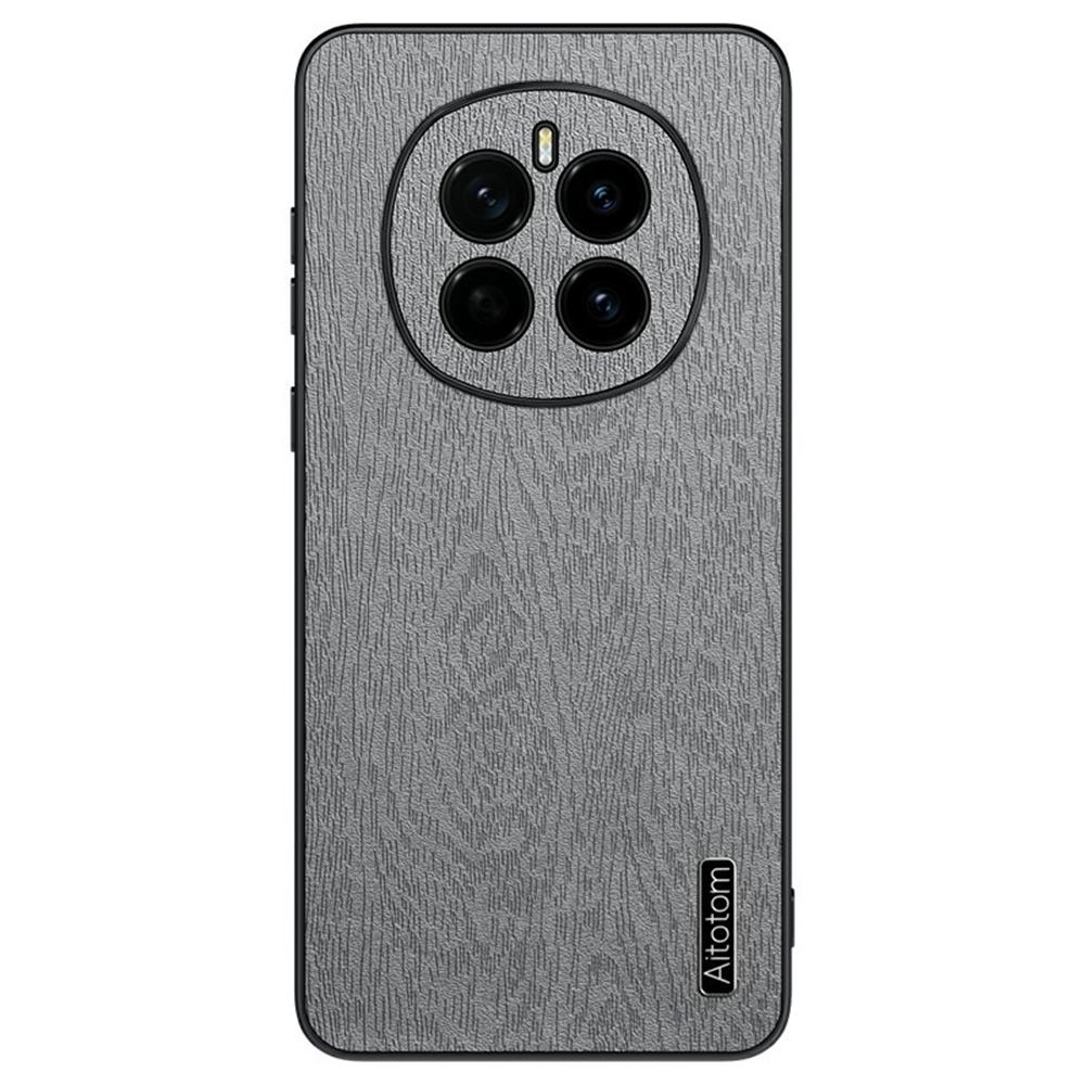 For Honor Magic7 5G Case Wood Texture PU Leather Coated PC+TPU Phone Cover