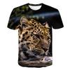 Men's T-shirt Short Sleeved Round Neck Leopard Animal 3D Printed Loose Fit Men's T-shirt