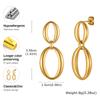Distinctive Elliptical Stud Earrings for Women Hand-made Chain Stainless Steel Earrings Minimalist Waterproof Jewelry Gift