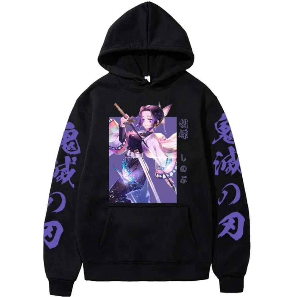 Demon Slayer Japan Anime Men And Women Hoodies Long Sleeve Shinobu Kocho Plus Size Sweatshirts Unisex Autumn Winter Pullover