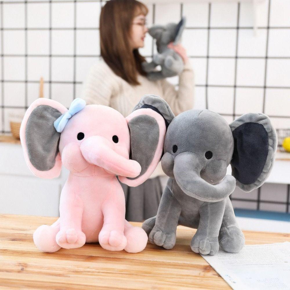 Adorable Cotton Elephant Plush Toys Soft Texture Kawaii Stuffed Animal Soothing Pillow Sleeping Aid Stuffed Animal
