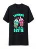 Twinning With My Bestie Twins Day Friends Matching T Shirt Vintage Washed Graphic Casual Unisex Designer Clothes Stylish Homme