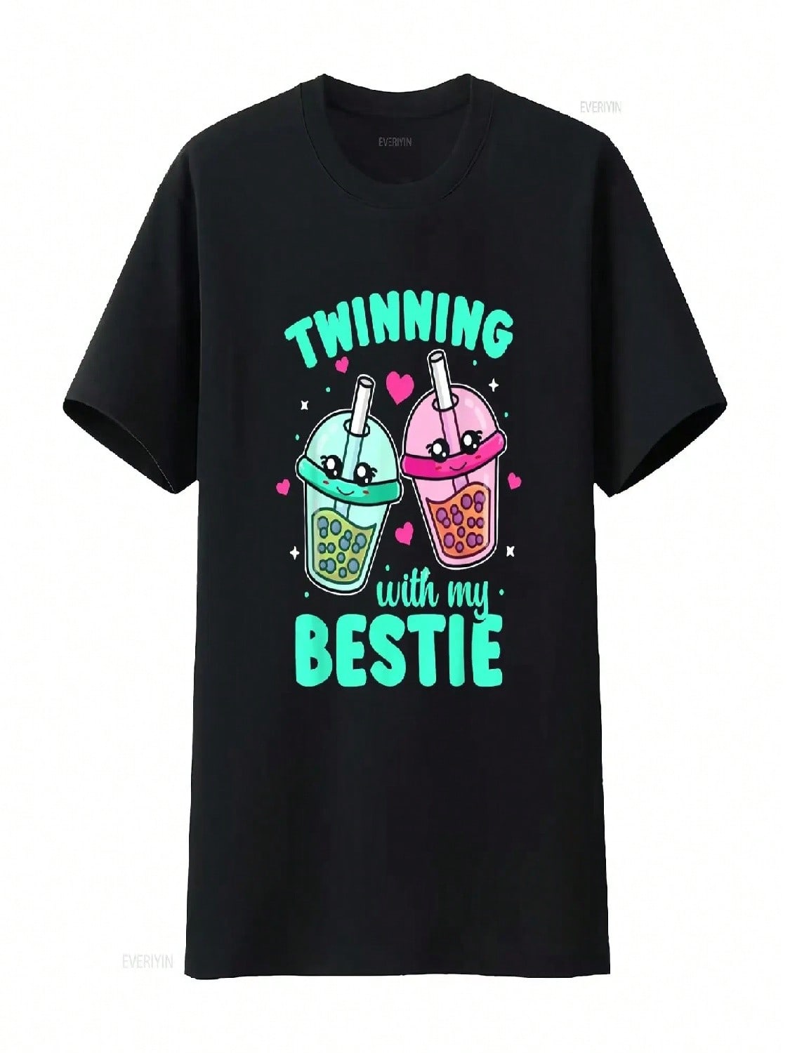 Twinning With My Bestie Twins Day Friends Matching T Shirt Vintage Washed Graphic Casual Unisex Designer Clothes Stylish Homme S разноцветный